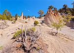 Spain, Canary Islands, Tenerife, Villaflor, View of the Paisaje Lunar, The Moon Landscape.