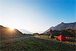 Europe, Switzerland, Graubunden, Engadine, mountain scenery in the Unterengadin