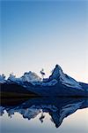 Europe, Switzerland, Valais, Zermatt, Matterhorn (4478m), Stellisee lake