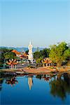 South East Asia, Thailand, Kanchanaburi, River Kwai, and Kuang Im Chapel buddhist temple