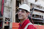 Happy engineer on oil rig