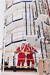 Engineers working on oil rig