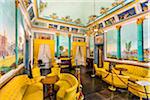 Decorated drawing room interior at the Donnafugata Castle in historic Ragusa in the Province of Ragusa in Sicily, Italy