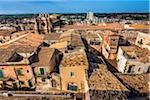 The terracotta rooftops and overview of the Old Town in the city of Noto in the Province of Syracuse in Sicily, Italy