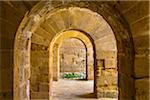 Archways at Castello Maniace on Ortygia, Syracuse, Sicily, Italy