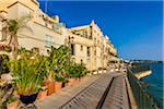 Buildings and Walkway at Waterfront in Syracuse, Sicily, Italy