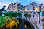 Fonte Arethuse at Dusk on Ortygia in Syracuse, Sicily, Italy