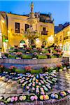 Fountain in Duomo Square, Taormina, Sicily, Italy