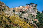 Buildings on Cliff in Taormina, Sicily, Italy