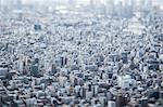 Tilt-shift bird's eye view of Tokyo cityscape, Tokyo, Japan