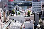 Tilt-shift bird's eye view of Tokyo, Tokyo, Japan