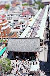 Tilt-shift bird's eye view of Asakusa, Tokyo, Japan