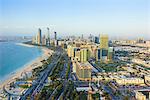 Skyline and Corniche, Al Markaziyah district, Abu Dhabi, United Arab Emirates, Middle East