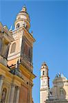 View of medieval Basilique Saint Michel, Menton, Alpes-Maritimes, Cote d'Azur, Provence, French Riviera, France, Mediterranean, Europe