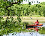 Woman kayaking