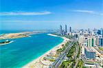 Skyline and Corniche, Al Markaziyah district, Abu Dhabi, United Arab Emirates, Middle East