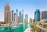 Dubai Marina skyline and harbour, Dubai City, United Arab Emirates, Middle East