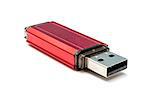 Red USB Flash Drive isolated on white