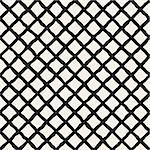 Vector Seamless Black And White Hand Drawn Diagonal Grid Lines Rhombus Pattern. Abstract Freehand Background Design