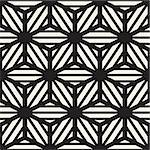 Vector Seamless Black And White Cube Lines Grid Pattern. Abstract Geometric Background Design