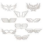 Wings Set illustration modern concepn line style