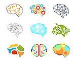 Brain icon set illustration modern style