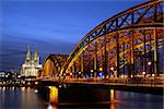 Hohenzollern Bridge and Cologne Cathedral in Germany