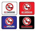 Labels set No smoking stickers - Vector design EPS10