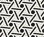 Vector Seamless Black and White Rounded Lines Circles Pattern. Abstract Geometric Background Design