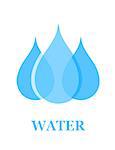 transparent water drop sign on white background