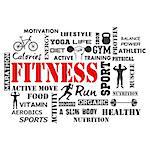 Fitness and Healthy Exercise Word. Vector illustration