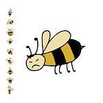Funny bee, sketch for your design. Vector illustration