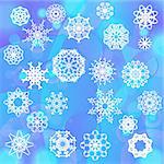 Snow Flake Background. Winter Decorative Ornamental Pattern