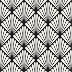 Vector Seamless Black and White Burst Lines Pattern. Abstract Geometric Background Design