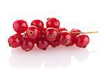 Red Currants close up on white background.