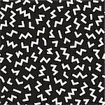 Vector Seamless Black And White Jumble Edgy Shapes Pattern. Abstract Geometric Background Design