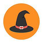 Witch hat flat icon. Helloween illustration