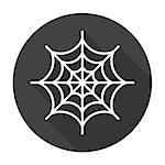 Spider web icon flat. Halloween illustration
