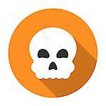 Halloween skull icon flat. Halloween illustration