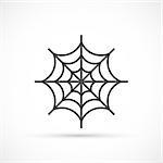 Spider web icon on white background
