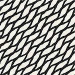 Vector Seamless Black and White Hand Drawn Diagonal Wavy Shapes Pattern. Abstract Freehand Background Design