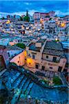 Overview of Matera at Dusk, Basilicata, Italy