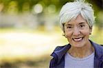 Portrait of a happy senior woman smiling.