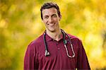 Portrait of a smiling male nurse.