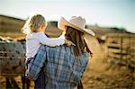 Farmer's toddler out and about on the ranch.