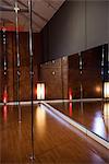 Interior of modern dancing studio for pole dancing