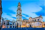 Lecce Cathedral dedicated to the Assumption of the Virgin Mary in Piazza Duomo at Dusk, Lecce, Puglia, Italy