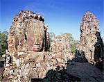 The Bayon and stone faces of Lokesvara, temples of Angkor, UNESCO World Heritage Site, Angkor, Siem Reap Province, Cambodia, Indochina, Southeast Asia, Asia