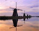 Windmills along the canal, Kinderdijk, Netherlands