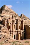 Rock-cut facade of the Monastery (El Deir), Nabatean archaeological site, Petra, UNESCO World Heritage Site, Jordan, Middle East